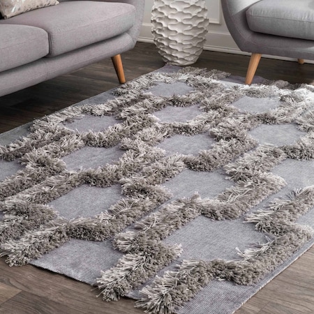 Nuloom Annalise Bloc Shaggy Area Rug 4ft x 6ft BDFR03A-406